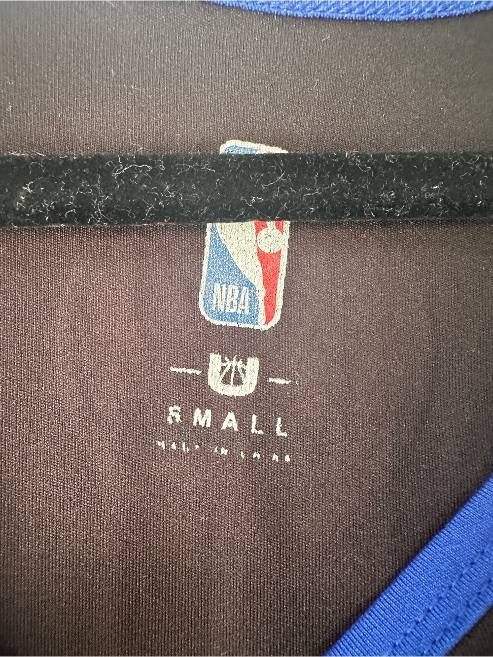 NBA Black Stephen Curry Jersey with Blue Trim and Red/White Logo - Picture 3 of 4